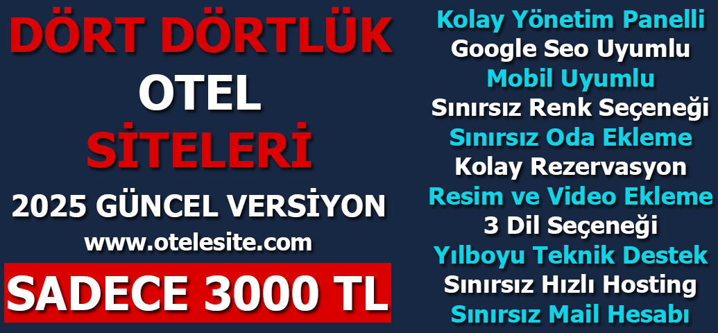 oteller pansiyonlar ve apartlar için web sitesi tasarımı